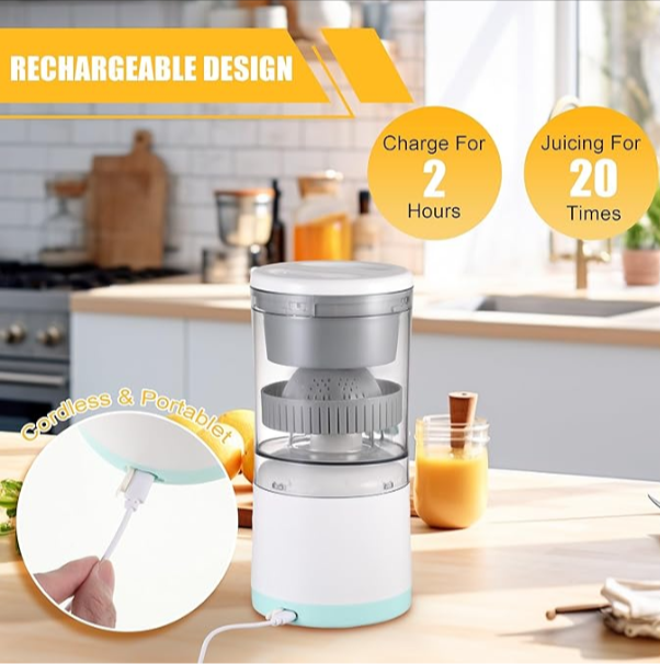 Electric Citrus Juicer - Wireless, USB Charging & Portable Fruits Juicer