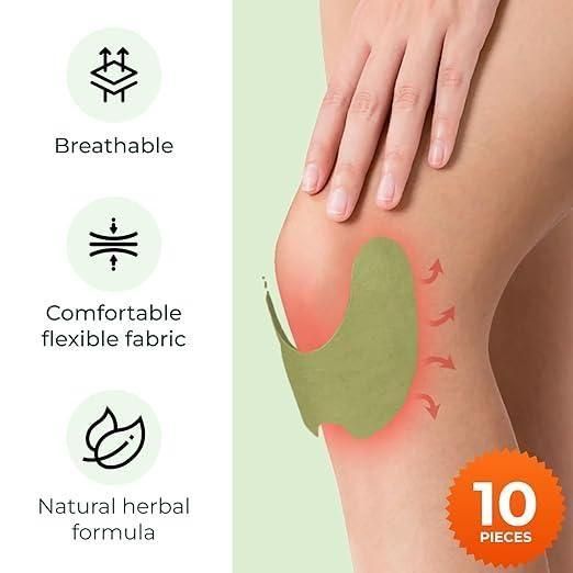 Natural Knee Pain Relief Patches – Fast Acting, Non-Messy (Pack of 10, 20, 30)