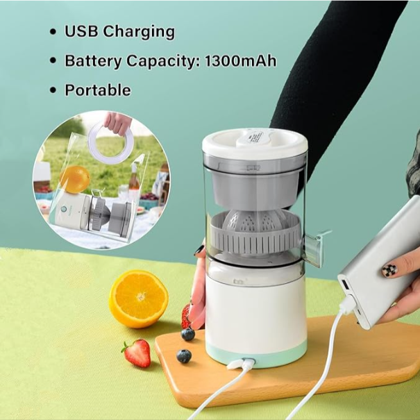 Electric Citrus Juicer - Wireless, USB Charging & Portable Fruits Juicer