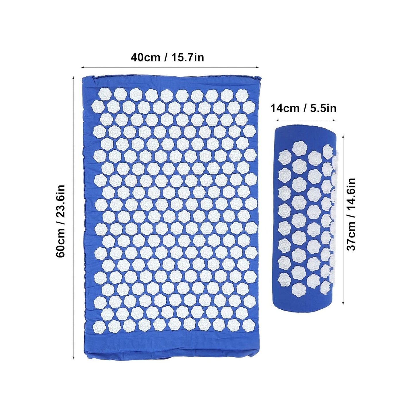 Acupressure Mat and Pillow Set for Back/Neck Pain Relief and Muscle Relaxation