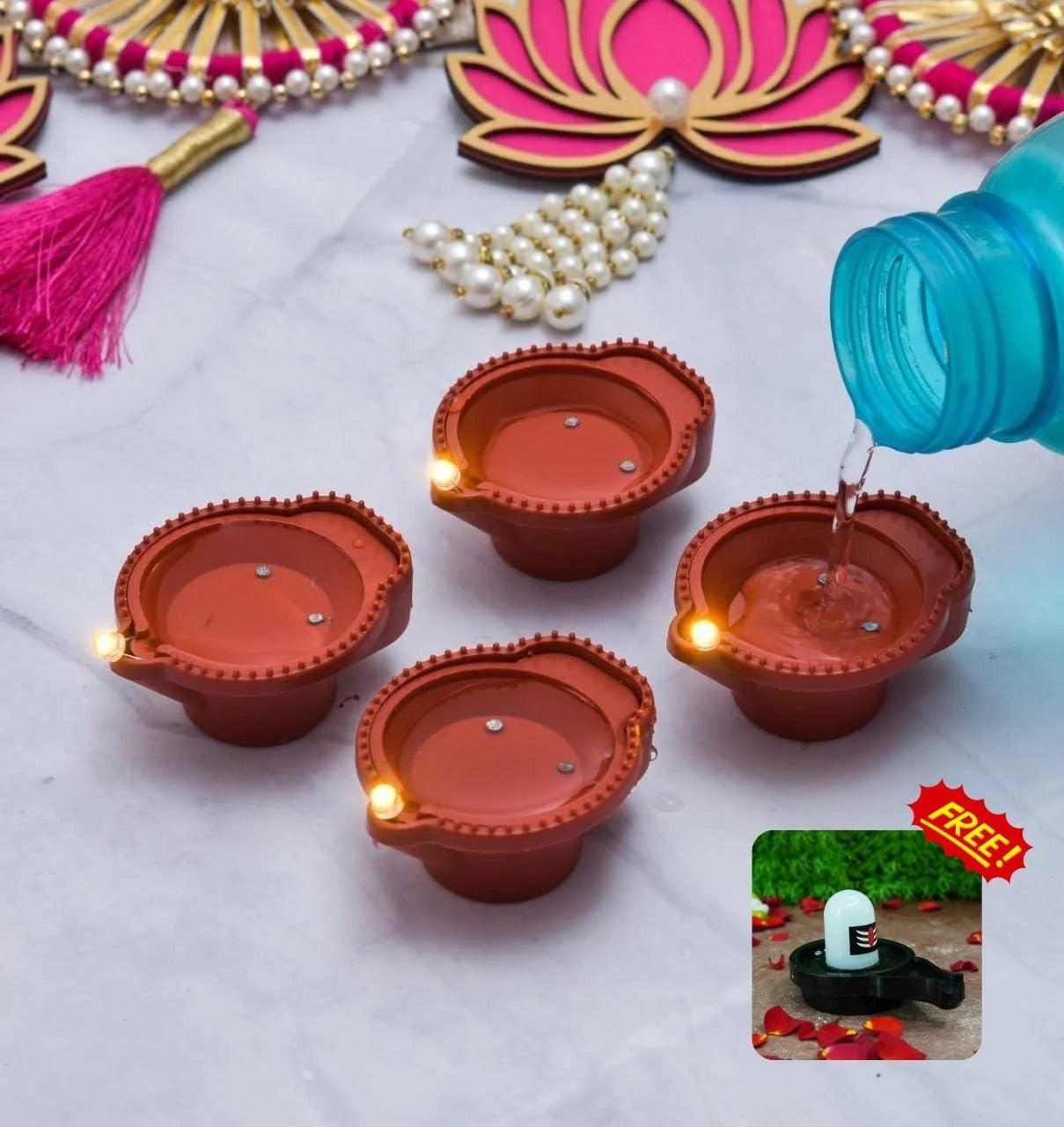 LED Light Water Sensor Diyas Plastic with, Ambient Lights, (Pack of 6/12/18/24)