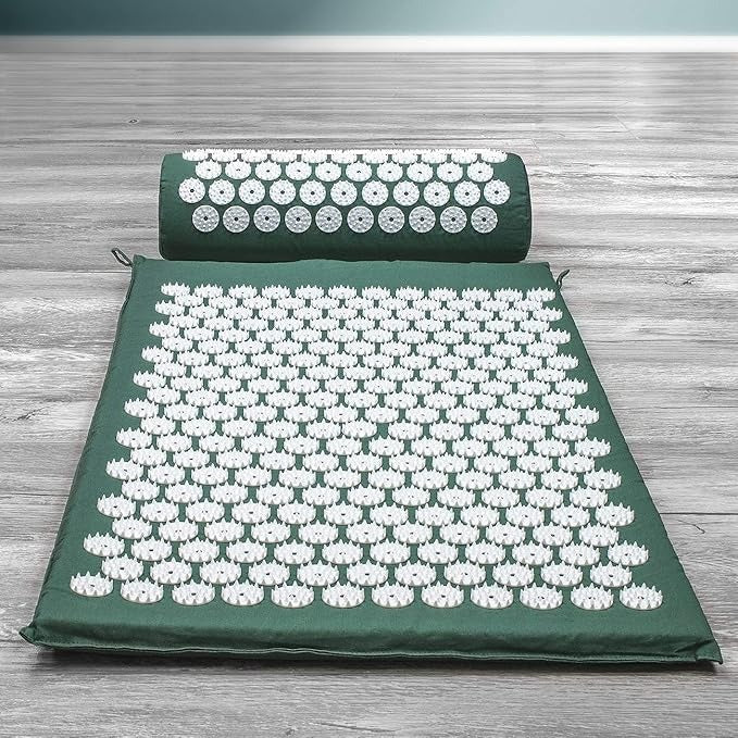 Acupressure Mat and Pillow Set for Back/Neck Pain Relief and Muscle Relaxation