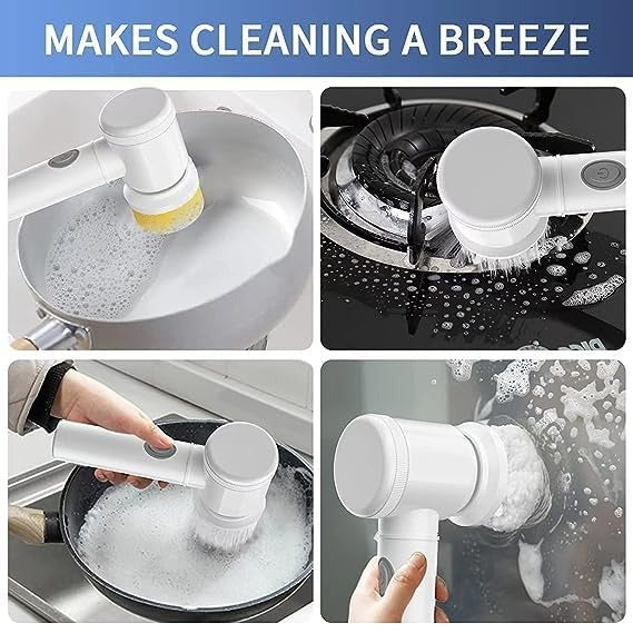5 In 1 Electric Cleaning Magic Brush Multifunctional Spin Cleaner Brush
