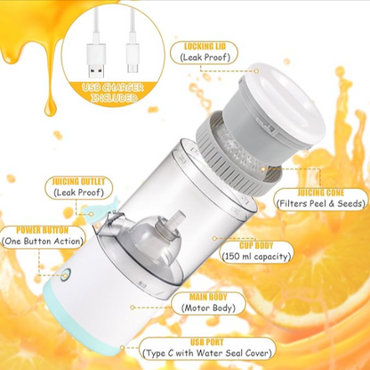 Electric Citrus Juicer - Wireless, USB Charging & Portable Fruits Juicer