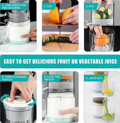 Electric Citrus Juicer - Wireless, USB Charging & Portable Fruits Juicer