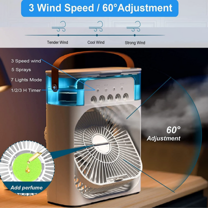 Portable Humidifier Air Cooler Mist Fan Mini Cooler with 3 Speed Mode