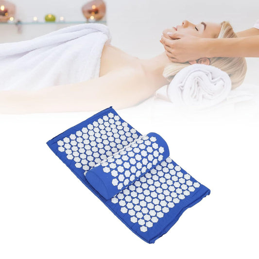 Acupressure Mat and Pillow Set for Back/Neck Pain Relief and Muscle Relaxation
