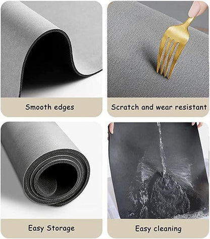 Kitchen Dish Drying Mat – Microfiber & Water Absorbent